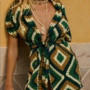 Chasing unicorns blues before sunrise crochet dress